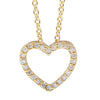 9ct Yellow Gold Diamond Heart Pendant-Necklace-Walker & Hall