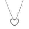 9ct White Gold Diamond Heart Pendant-Necklace-Walker & Hall