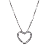 9ct White Gold Diamond Heart Pendant-Necklace-Walker & Hall