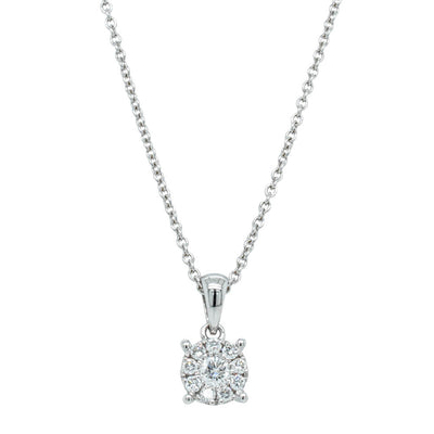 9ct White Gold .26ct Diamond Galaxy Pendant-Necklace-Walker & Hall
