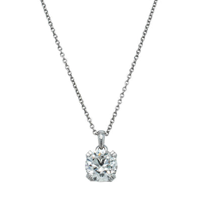 18ct White Gold 2.00ct Diamond Blossom Pendant-Necklace-Walker & Hall