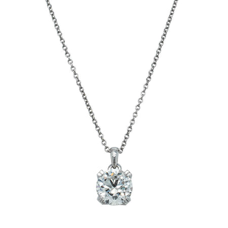 18ct White Gold 2.00ct Diamond Blossom Pendant-Necklace-Walker & Hall
