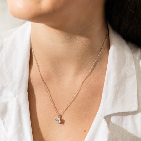 18ct White Gold 2.00ct Diamond Blossom Pendant-Necklace-Walker & Hall
