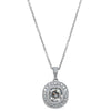 18ct White Gold 1.38ct Diamond Halo Pendant-Necklace-Walker & Hall