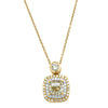 18ct Yellow Gold Diamond Halo Pendant-Necklace-Walker & Hall