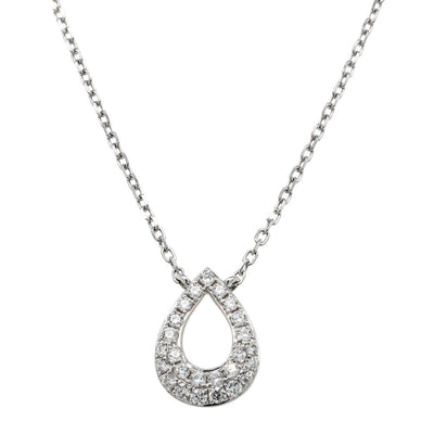 18ct White Gold .38ct Diamond Pendant-Necklace-Walker & Hall