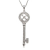18ct White Gold Diamond Key Pendant-Necklace-Walker & Hall