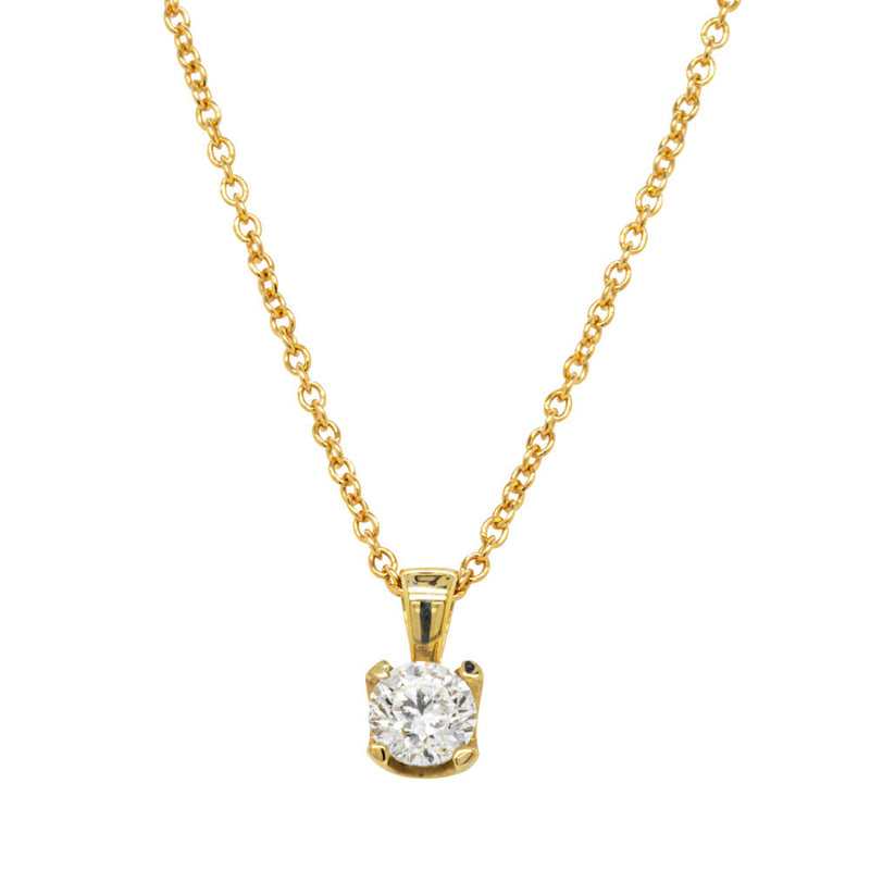 9ct Yellow Gold .40ct Diamond Ava Pendant-Necklace-Walker & Hall