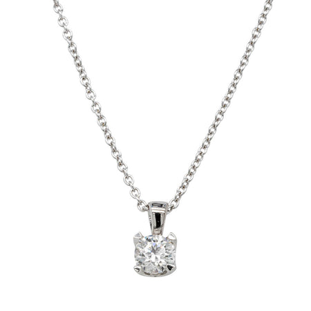 9ct White Gold .40ct Diamond Ava Pendant-Necklace-Walker & Hall