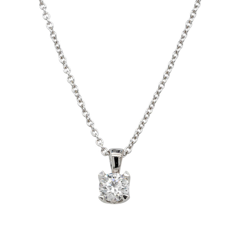 9ct White Gold .40ct Diamond Ava Pendant-Necklace-Walker & Hall