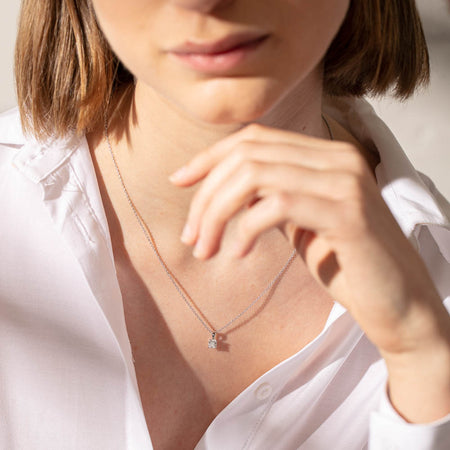 9ct White Gold .40ct Diamond Ava Pendant-Necklace-Walker & Hall