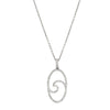 18ct White Gold .26ct Diamond Wave Pendant-Necklace-Walker & Hall