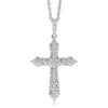 18ct White Gold Diamond Cross Pendant-Necklace-Walker & Hall