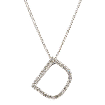 9ct White Gold Diamond Letter Pendant-Necklace-Walker & Hall