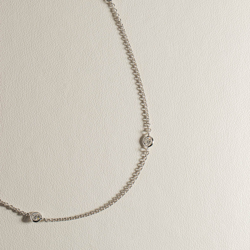 18ct White Gold .50ct Diamond Natalia Chain Necklace-Necklace-Walker & Hall