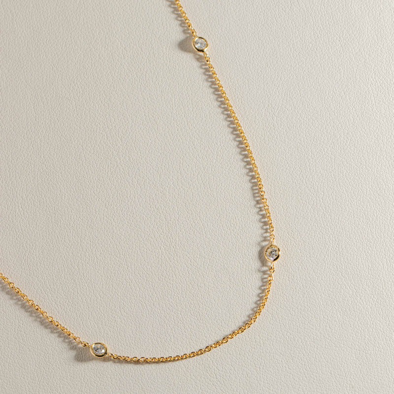 18ct Yellow Gold .56ct Diamond Natalia Chain Necklace-Necklace-Walker & Hall