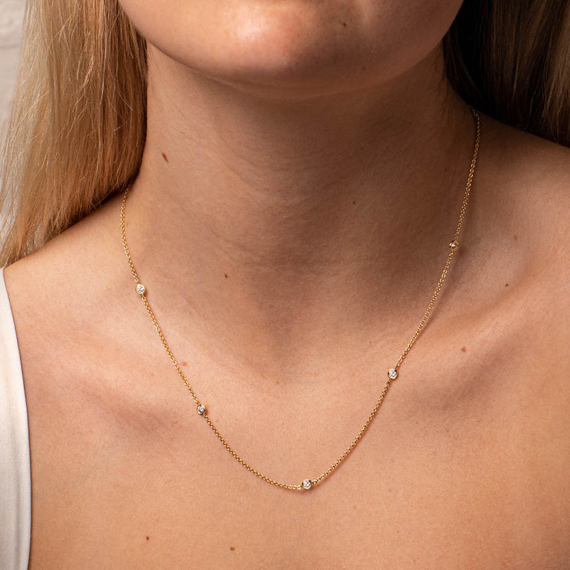 18ct Yellow Gold .56ct Diamond Natalia Chain Necklace-Necklace-Walker & Hall