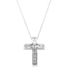 18ct White Gold Diamond Cross Pendant-Necklace-Walker & Hall