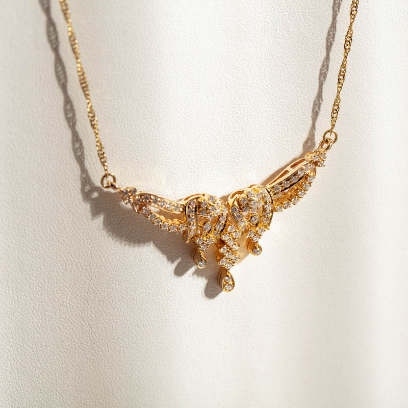 Deja Vu 18ct Yellow Gold 1.04ct Diamond Pendant-Necklace-Walker & Hall