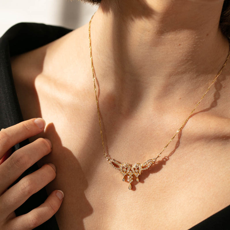 Deja Vu 18ct Yellow Gold 1.04ct Diamond Pendant-Necklace-Walker & Hall