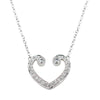 18ct White Gold Diamond Koru Heart Pendant-Necklace-Walker & Hall