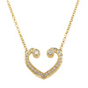 18ct Yellow Gold Diamond Koru Heart Pendant-Necklace-Walker & Hall