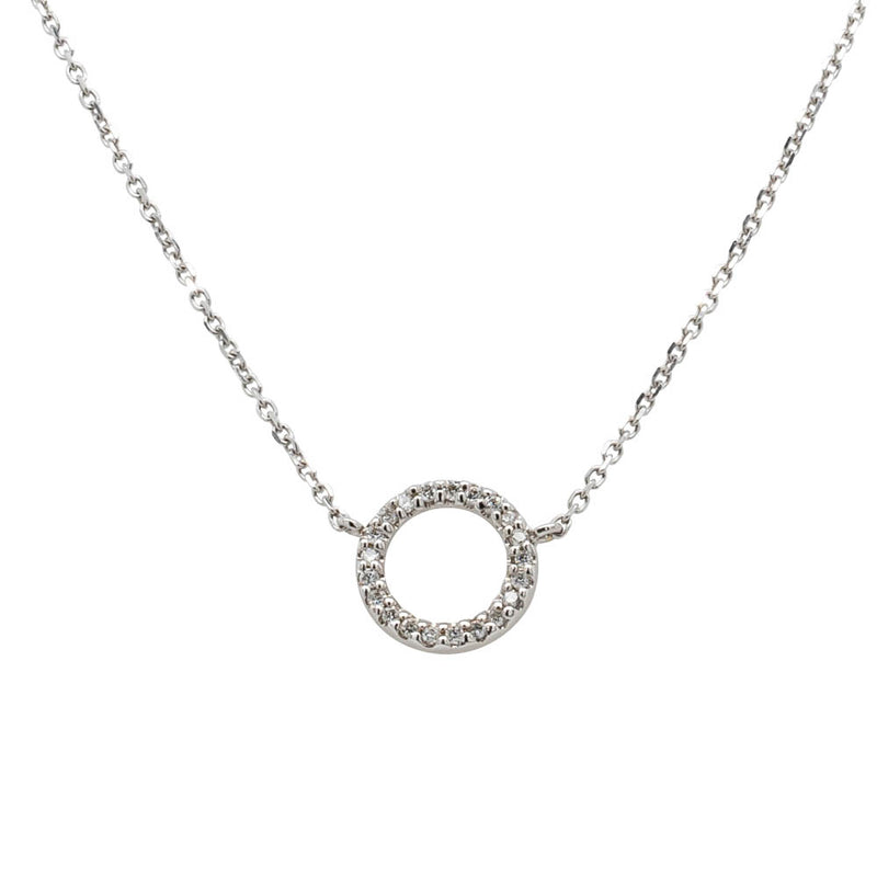 9ct White Gold Diamond Forevermore Petite Pendant-Necklace-Walker & Hall