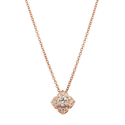18ct Rose Gold Diamond Paramount Pendant-Necklace-Walker & Hall