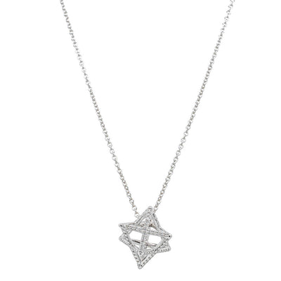 18ct White Gold .19ct Diamond Merkaba Star Necklace-Necklace-Walker & Hall