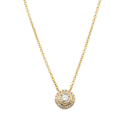 18ct Yellow Gold .25ct Diamond Isla Pendant-Necklace-Walker & Hall