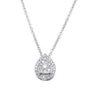 9ct White Gold Diamond Pear Saturn Pendant-Necklace-Walker & Hall