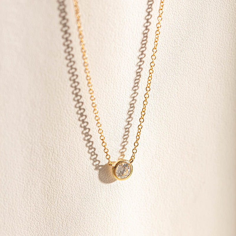 18ct Yellow Gold .30ct Diamond Natalia Pendant-Necklace-Walker & Hall