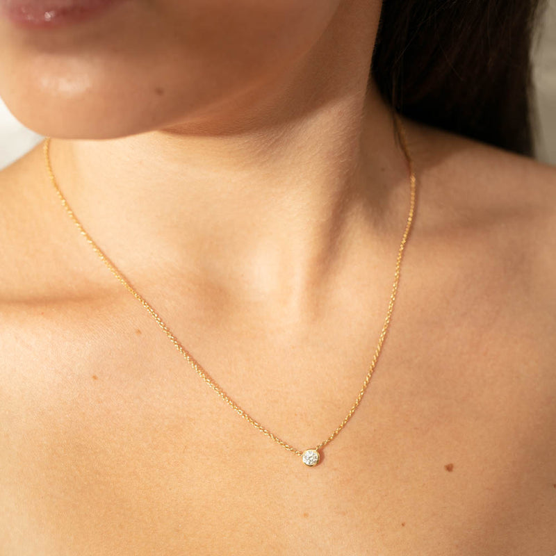 18ct Yellow Gold .30ct Diamond Natalia Pendant-Necklace-Walker & Hall