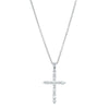 18ct White Gold Diamond Cross Pendant-Necklace-Walker & Hall