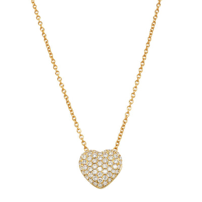 18ct Yellow Gold Diamond Corazon Pendant-Necklace-Walker & Hall