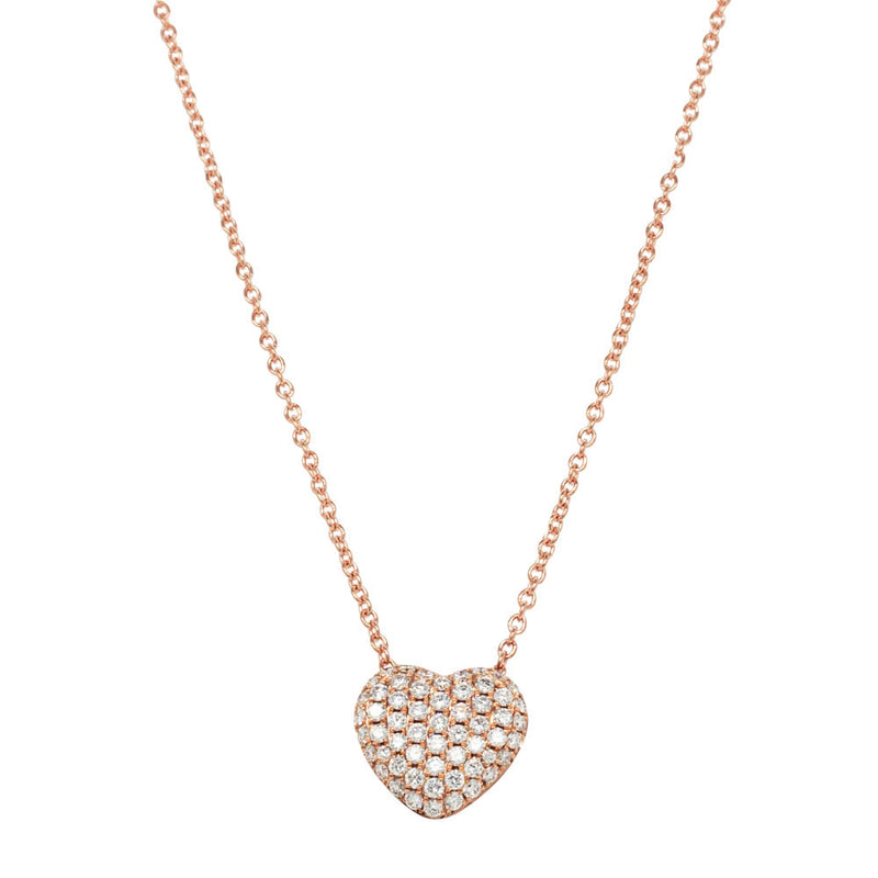 18ct Rose Gold Diamond Corazon Pendant-Necklace-Walker & Hall