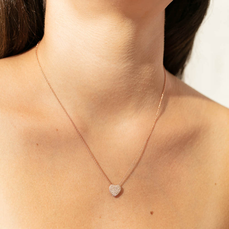 18ct Rose Gold Diamond Corazon Pendant-Necklace-Walker & Hall