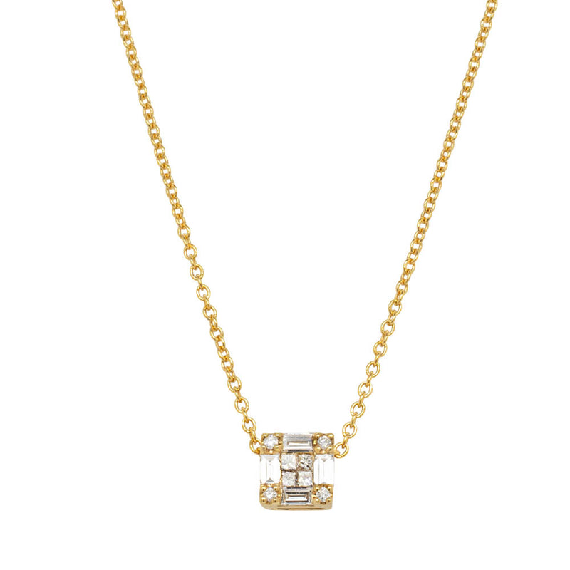 18ct Yellow Gold Diamond Quattro Pendant-Necklace-Walker & Hall