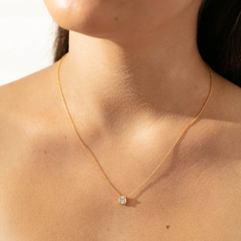 18ct Yellow Gold Diamond Quattro Pendant-Necklace-Walker & Hall