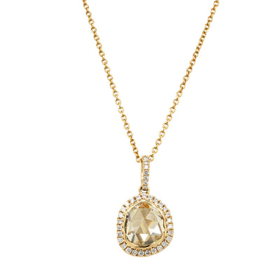18ct Yellow Gold 2.12ct Champagne Diamond Pendant-Necklace-Walker & Hall