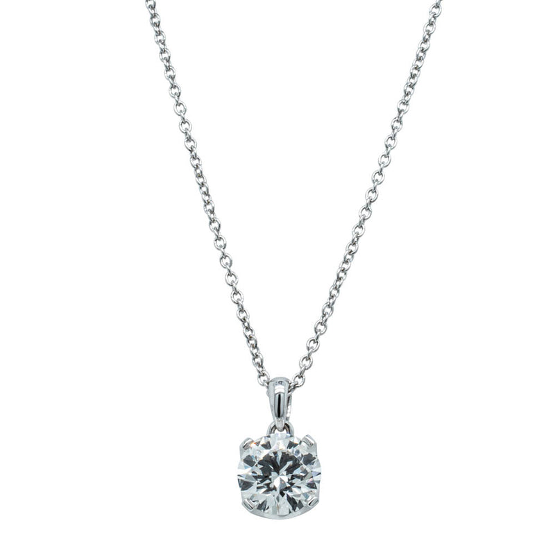 18ct White Gold 1.50ct Diamond Blossom Pendant-Necklace-Walker & Hall