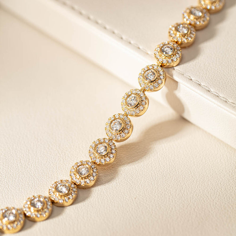 18ct Yellow Gold 11.77ct Diamond Isla Necklace-Necklace-Walker & Hall