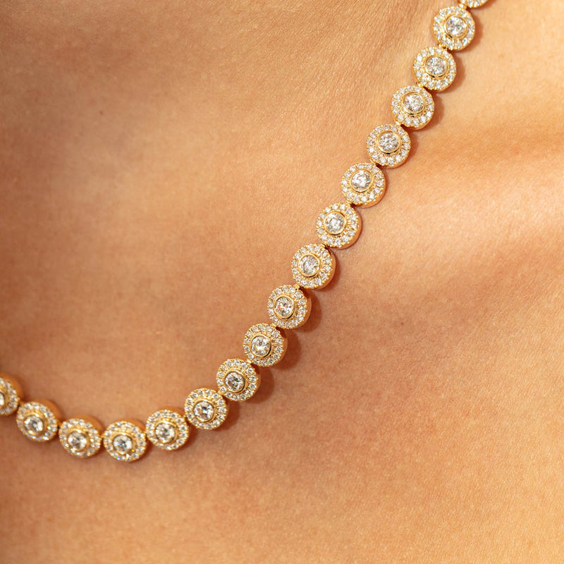 18ct Yellow Gold 11.77ct Diamond Isla Necklace-Necklace-Walker & Hall