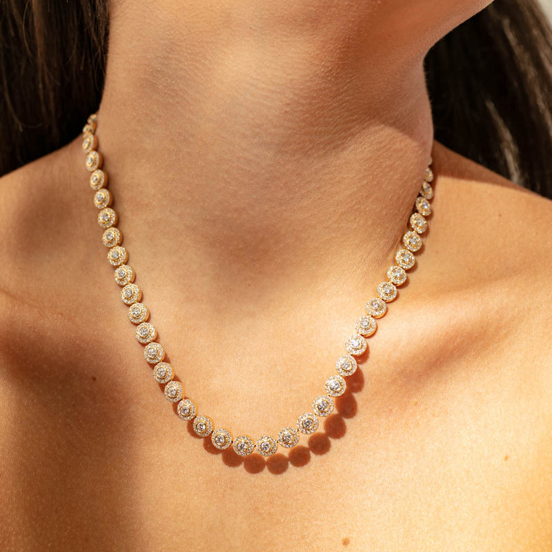 18ct Yellow Gold 11.77ct Diamond Isla Necklace-Necklace-Walker & Hall