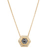 18ct Yellow Gold 1.01ct Black Diamond Halo Pendant-Necklace-Walker & Hall