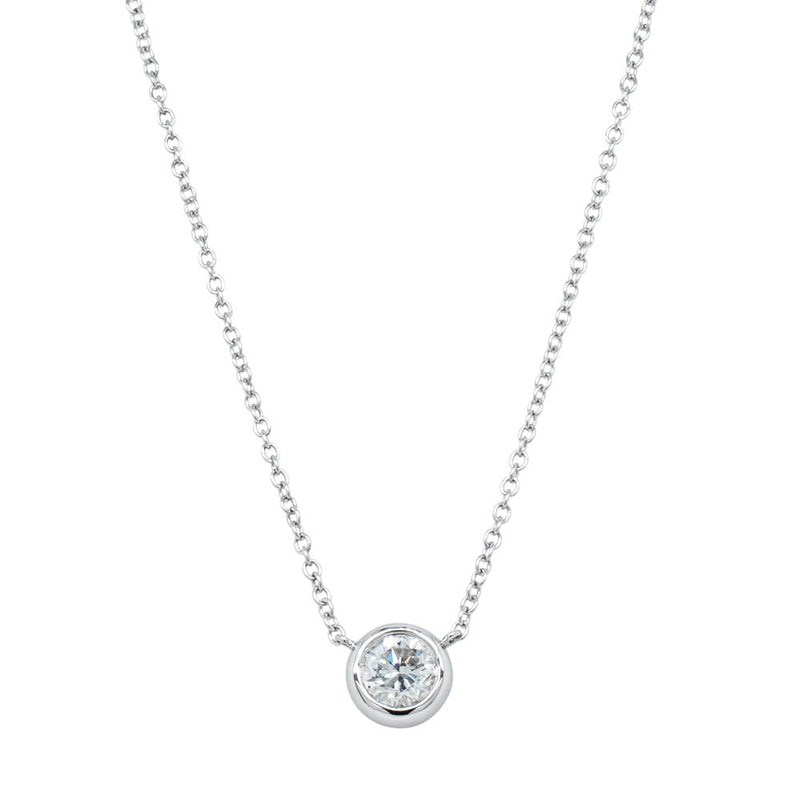 18ct White Gold .50ct Diamond Natalia Pendant-Necklace-Walker & Hall