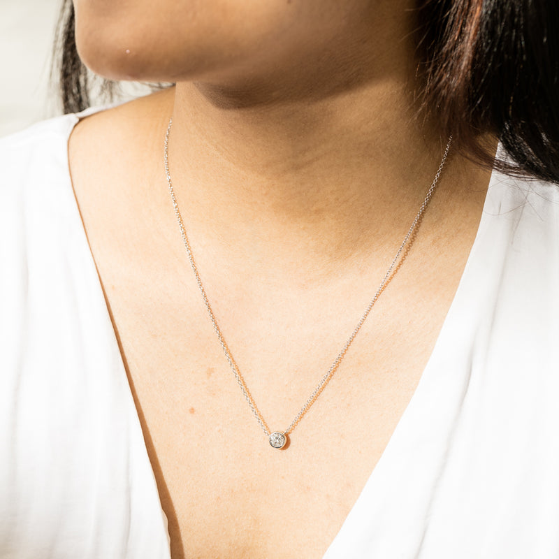 18ct White Gold .50ct Diamond Natalia Pendant-Necklace-Walker & Hall