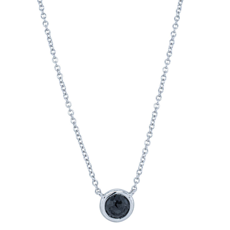 18ct White Gold Black Diamond Natalia Pendant-Necklace-Walker & Hall