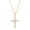 18ct Yellow Gold Diamond Cross Pendant-Necklace-Walker & Hall