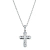 18ct White Gold .26ct Diamond Cross Pendant-Necklace-Walker & Hall